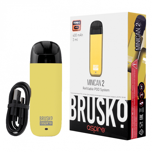 Электронная сигарета Brusko - Minican 2 (400 mAh, Жёлтый) купить в Красноярске