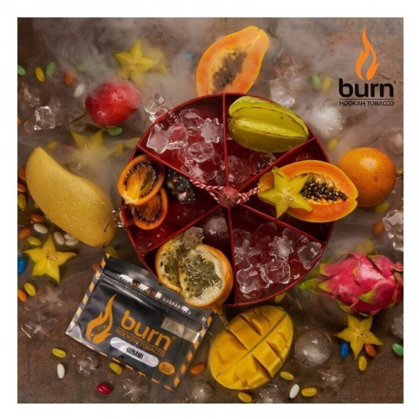 Табак Burn - Tsunami (Тропические Фрукты со Льдом, 25 грамм) купить в Красноярске